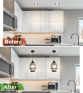 tebio installed pendant example shows a stylish room upgrade