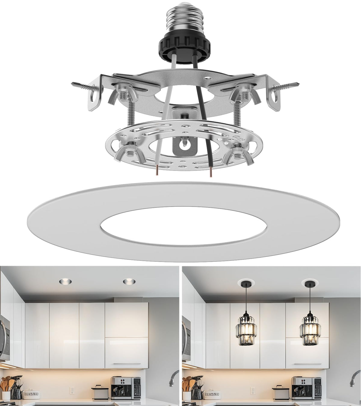 tebio medallion for recessed can conversion enhances ceiling aesthetics and hides openings