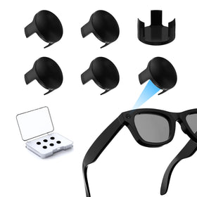 TECBUDD LED light cover on Ray-Ban Wayfarer, front view, reduces stray light and misfires.