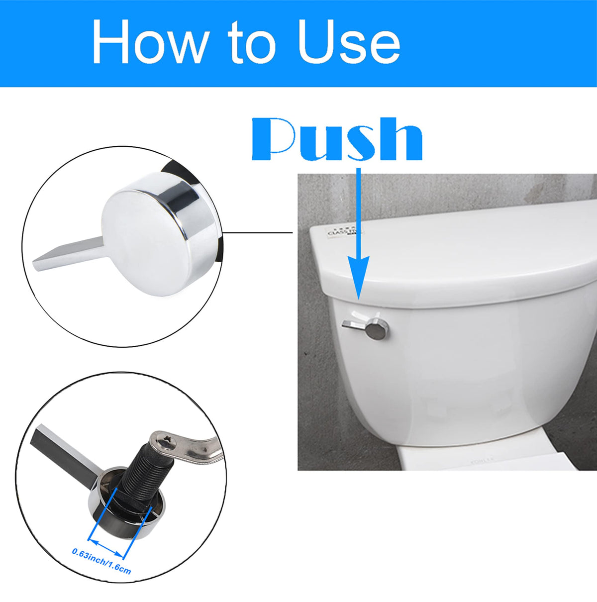 TECETOOL flush handle kit includes nuts and gasket for secure installation.
