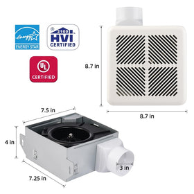 Tech Drive Energy Star certified exhaust fan for energy-efficient ventilation.