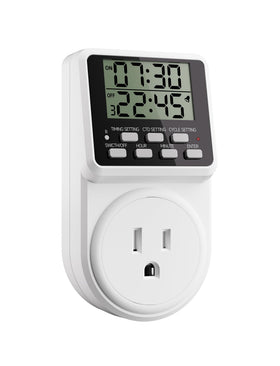 Techbee digital timer front view showing the compact design and controls
