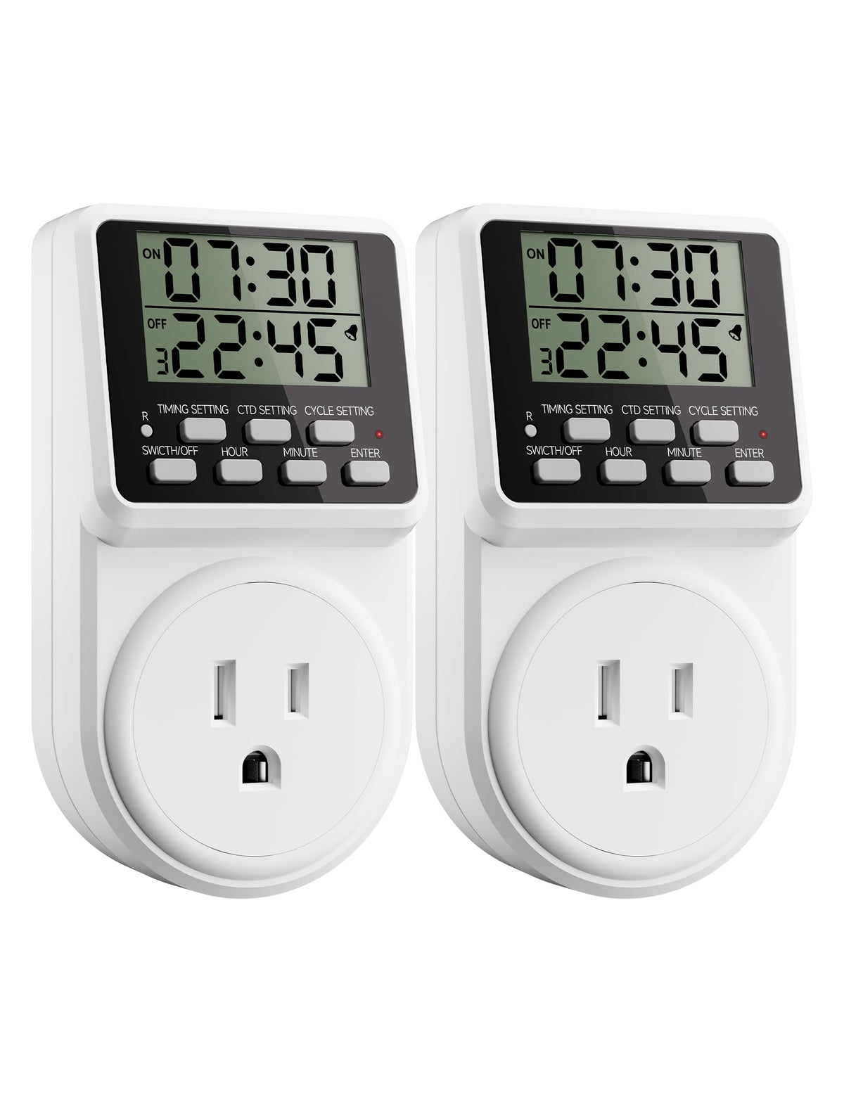 Techbee indoor timer front view with large display for easy programming