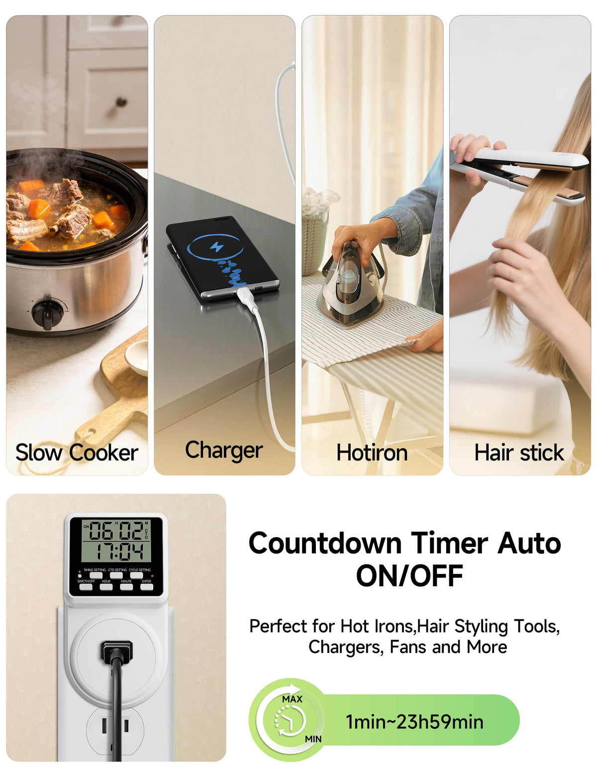 Techbee timer in on-off mode provides silent control for lamps and appliances