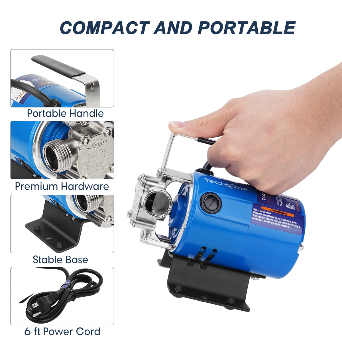 TecHome strainer attachment for debris-free suction.