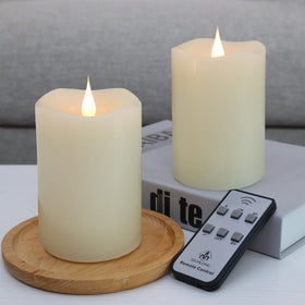 TECHLONG flameless candle with 3x5 ivory glow for a lifelike ambiance.
