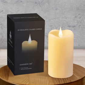 TechLong flickering flameless candle with 3D flame for authentic ambience
