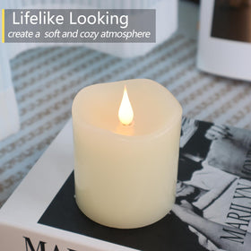 TECHLONG ivory wax pillar 3x5 for elegant decor.