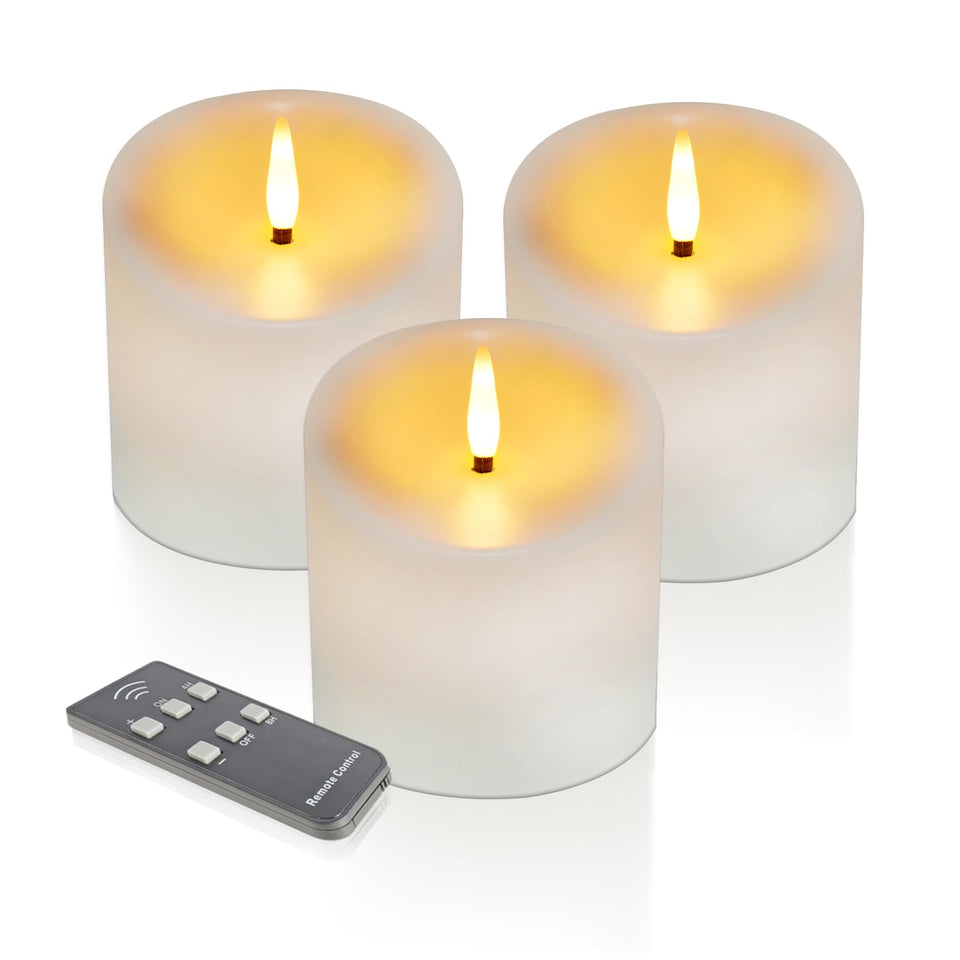 TechLONG outdoor flameless candles flicker warmly for cozy evenings.