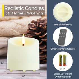 TechLONG candles with remote up to 10m for easy outdoor ambience.