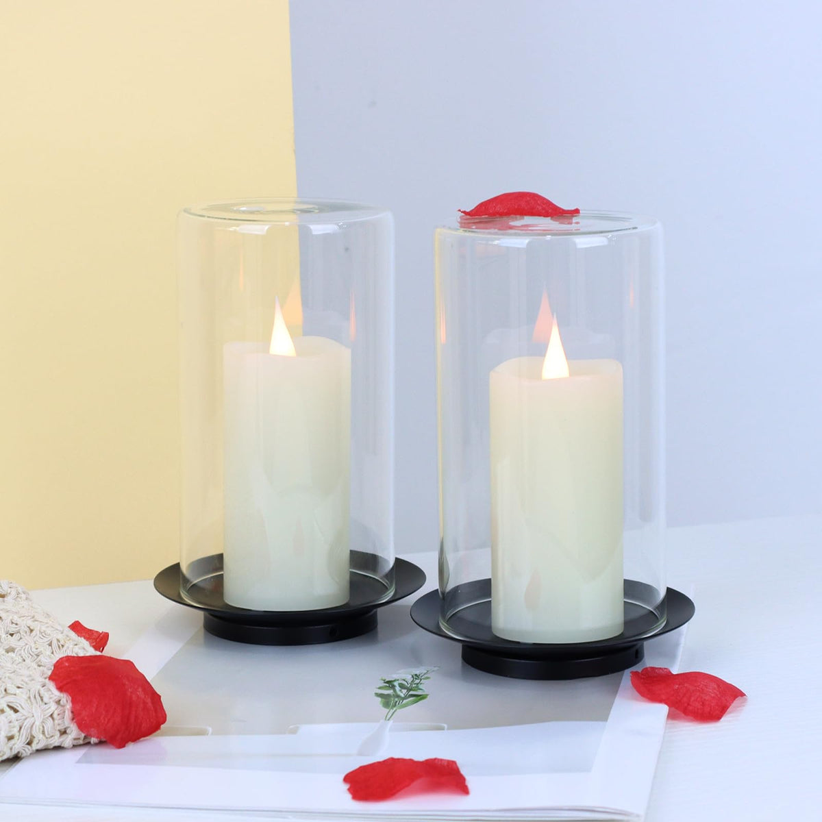 TechLong wedding decor candle pair for elegant reception tables