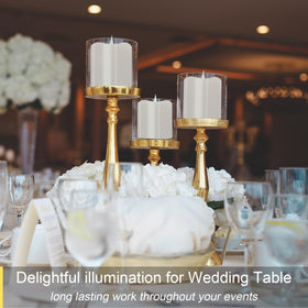 TECHLONG ivory wax candle creates warm, realistic glow for events.