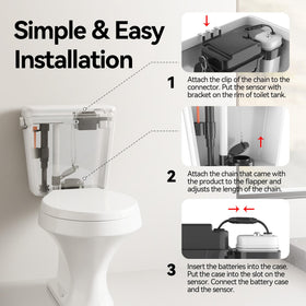 TECHO adjustable sensor range for precise flushing and water savings.