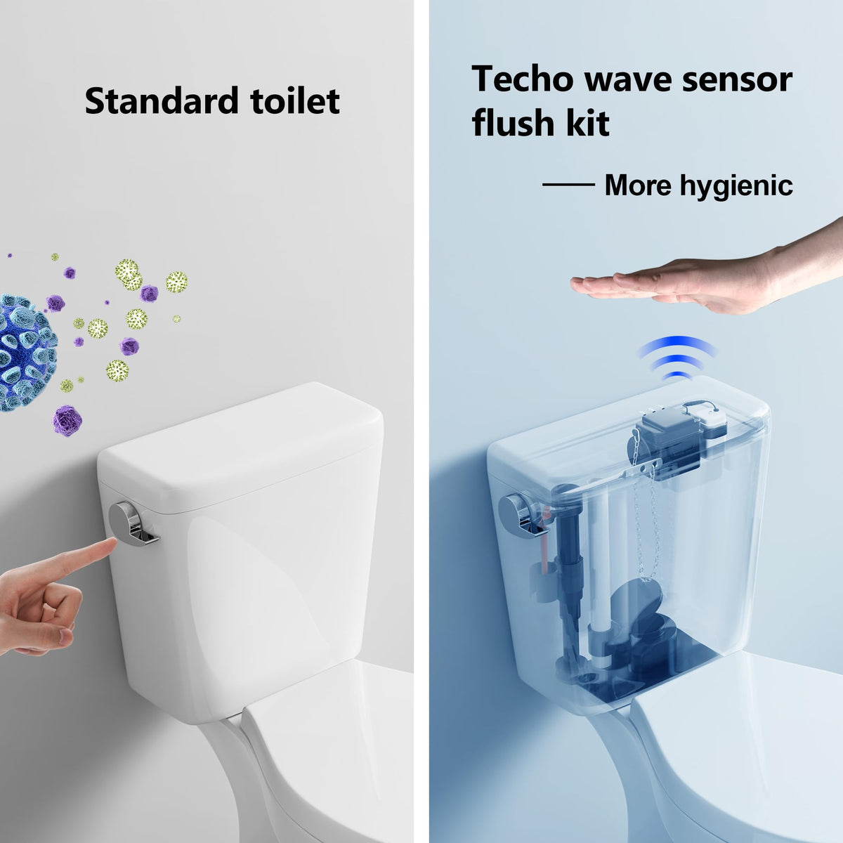 TECHO hands-free design promotes hygiene and convenient use in busy bathrooms.