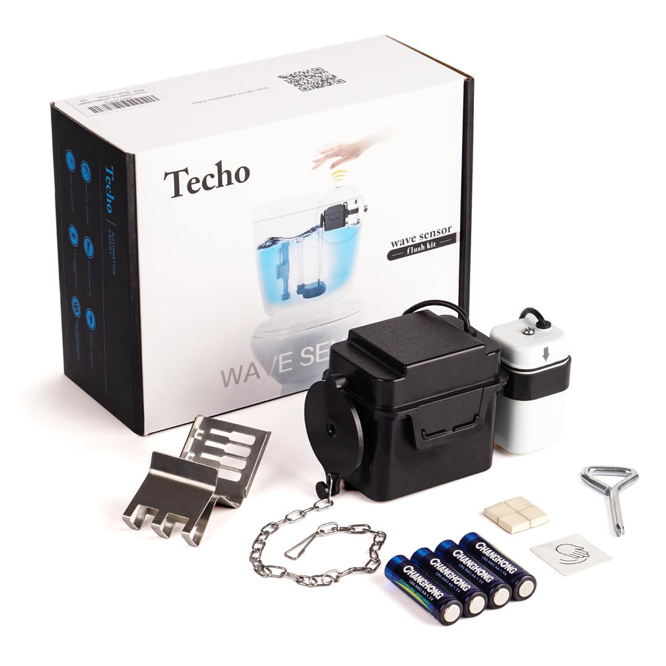 TECHO touchless flush kit sensor activation for cleaner bathrooms and fewer contacts.