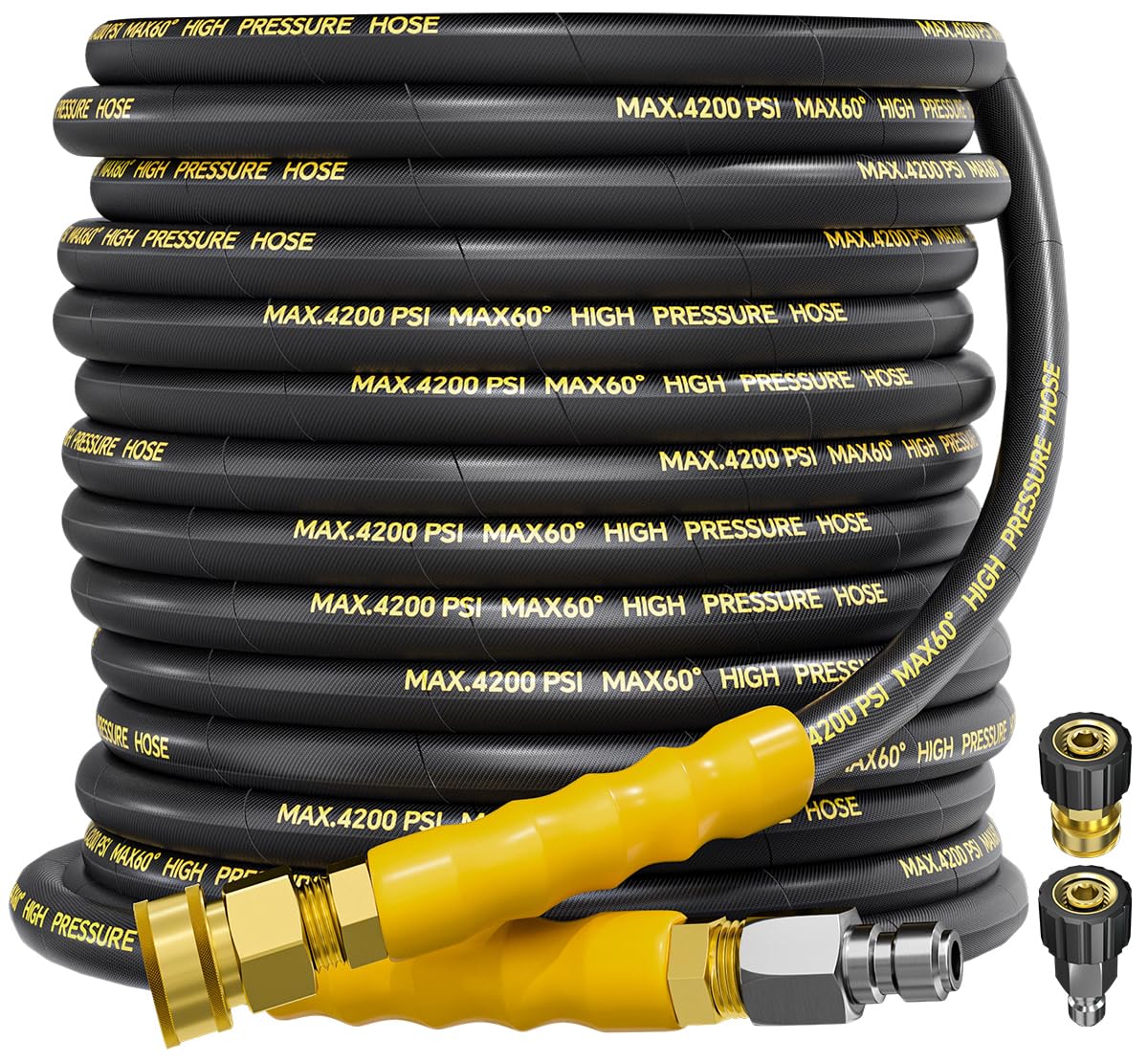 TechSweepPro 4200PSI hose with swivel quick connect simplifying setup and reducing kinks