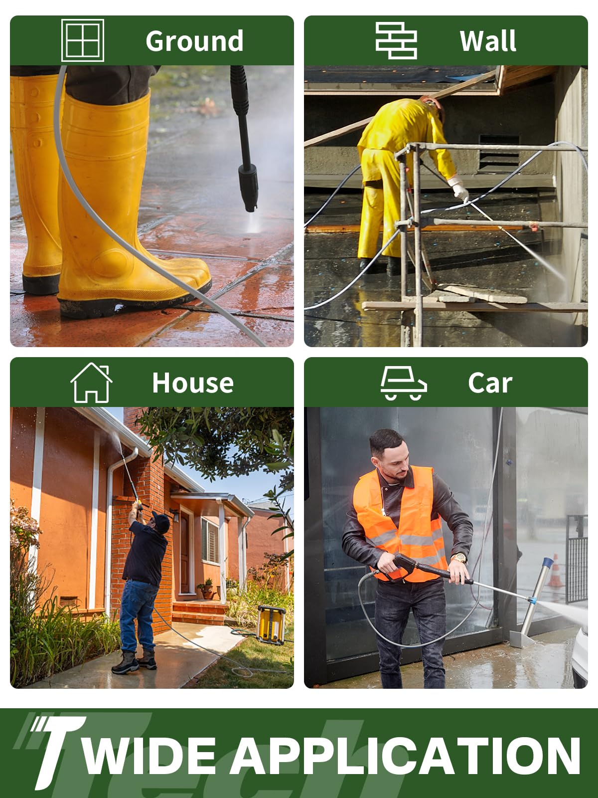 TechSweepPro wear resistant power washer hose supports long term use under demanding workloads