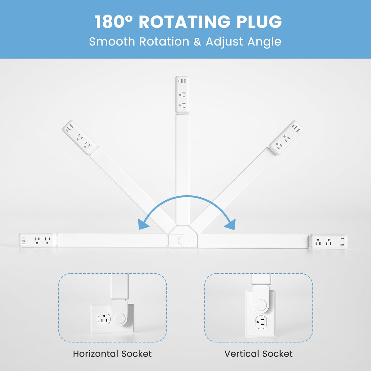 TECHY Outlet Extender Stick USB-C and USB-A ports enable simultaneous charging.