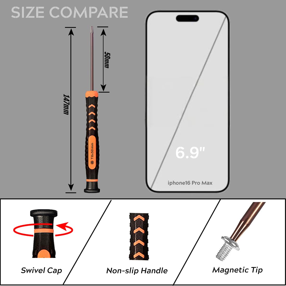 TECKMAN magnetic tips hold tiny screws during repairs