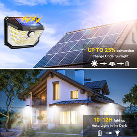 TECKNET 231 LED solar light with 300 degree coverage for wide-area security.
