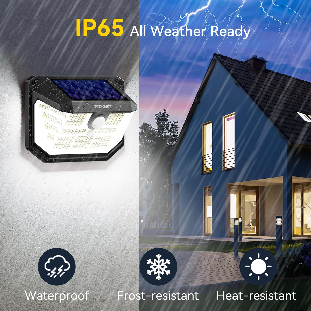 Three-modes option lets you tailor lighting to activity.