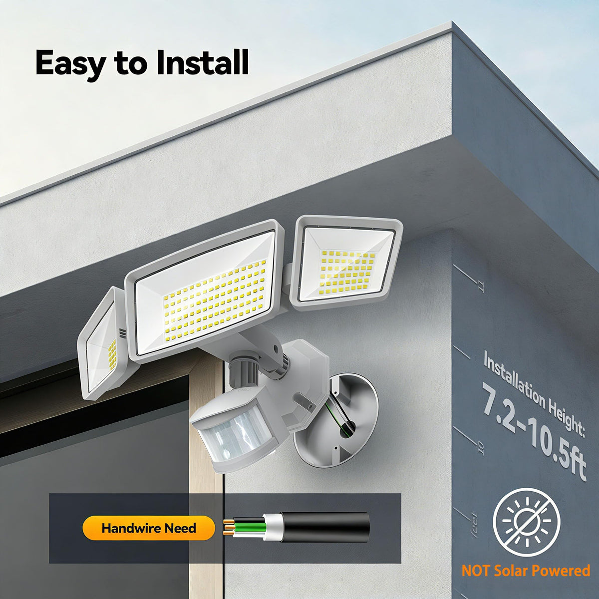 TECKNET 300° wide-angle coverage for yards and driveways.
