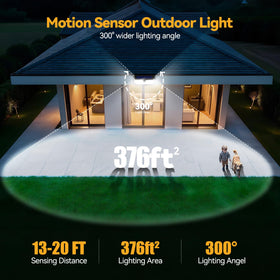 TECKNET 416 LED solar lights driveway pathway beam guides at night.