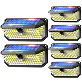 TECKNET 416 LED solar outdoor light with motion sensor for secure nighttime entryways.
