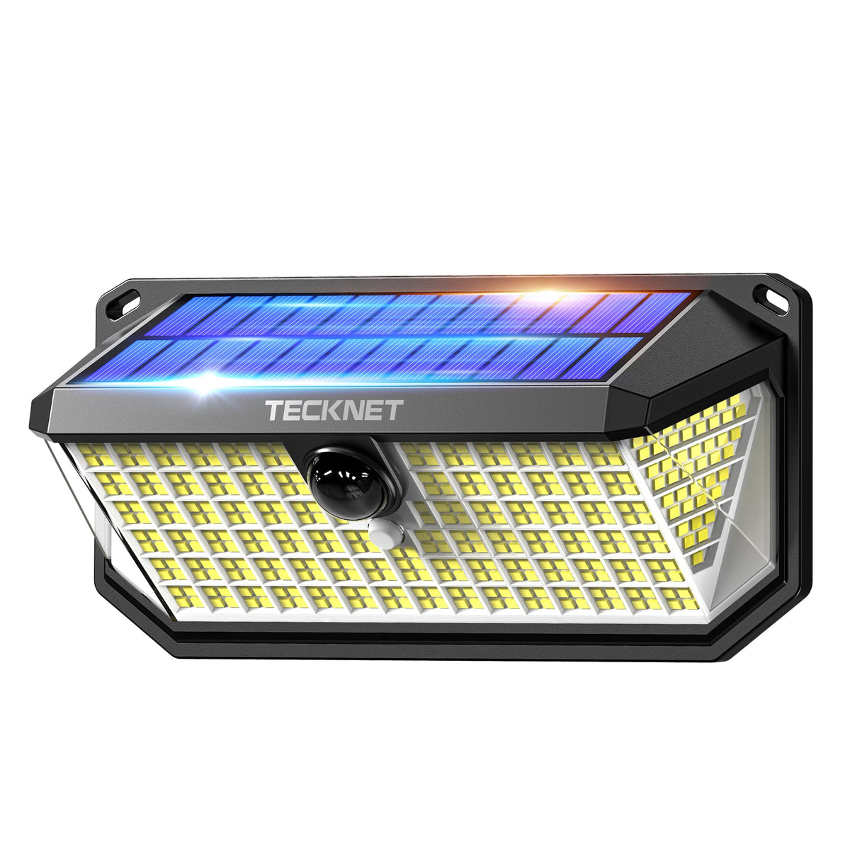 TECKNET 416 LED solar-powered outdoor lights front view for entryway illumination