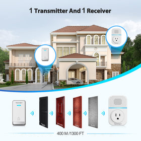 TECKNET doorbell range up to 1300 feet keeps you connected.