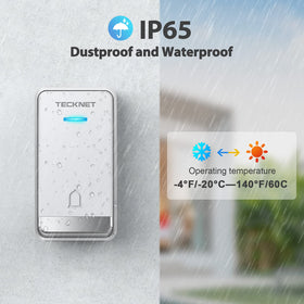 TECKNET doorbell offers 60 ringtones for tailored alerts.