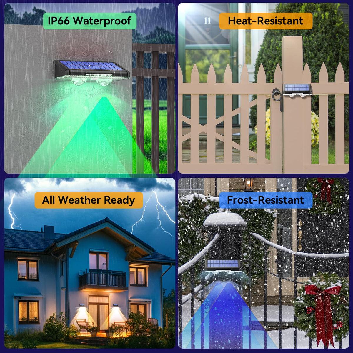 TECKNET solar lights save energy with no wiring