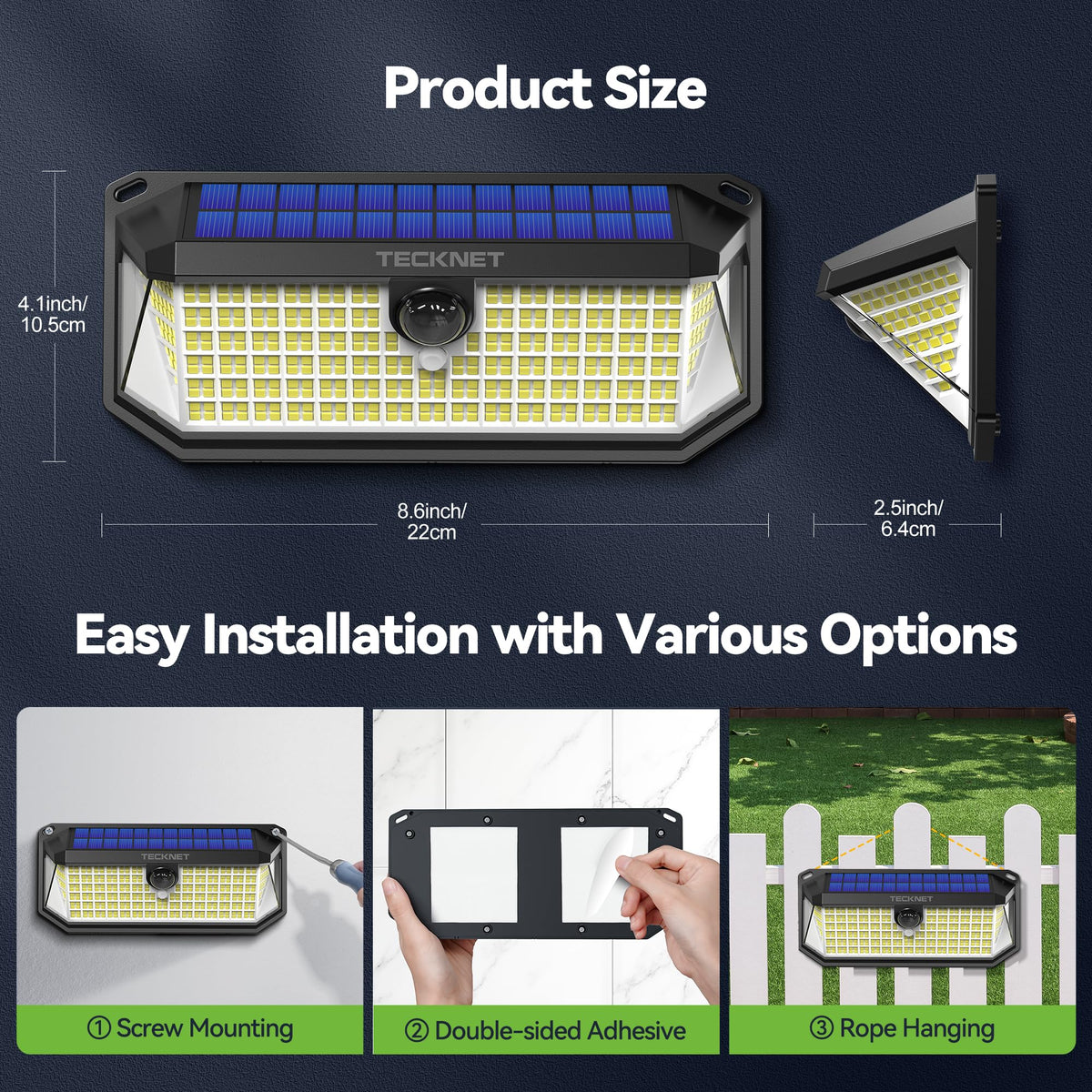 TECKNET solar motion lights come with 36-month support for long-term assurance