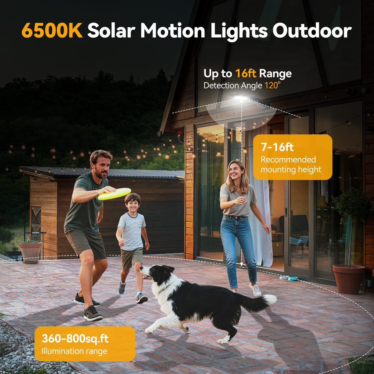 TECKNET wall-mount light for easy garage or doorway installation.