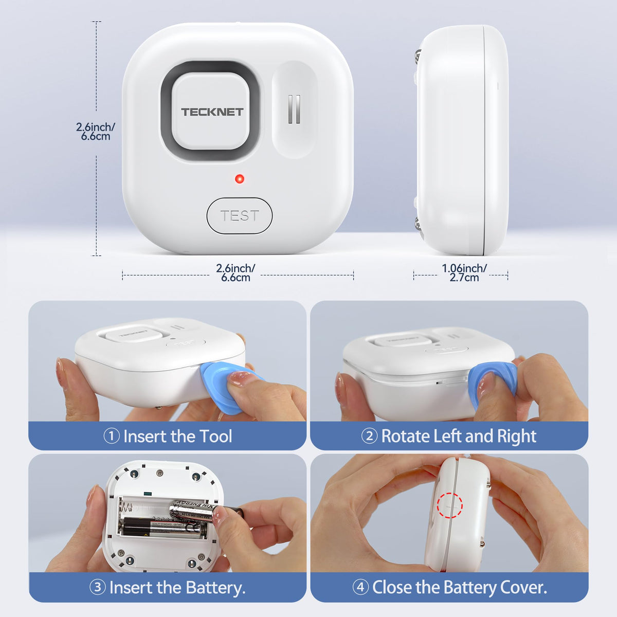 TECKNET IP66 waterproof build resists moisture in bathrooms