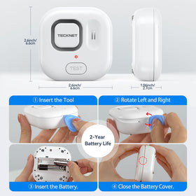 TECKNET leak detector with dual probes covers top and bottom for thorough monitoring