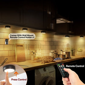 TECOMLIGHT battery operated puck light without wiring for quick setup