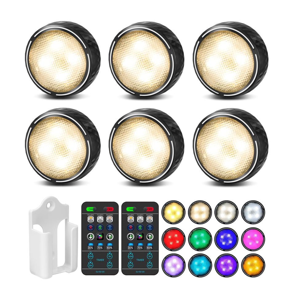 TECOMLIGHT LED puck light with remote for easy color control from anywhere