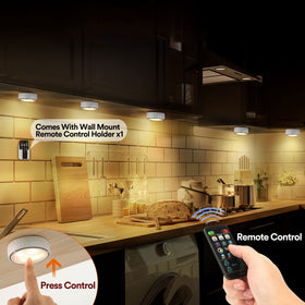 TECOMLIGHT remote control enables quick color and brightness adjustments.