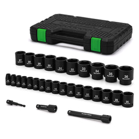 TecoTek 30-piece 1/2-inch drive sockets in case for easy transport