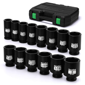 TecoTek 3/4-inch drive deep six-point socket 1 inch; handles large vehicle fasteners with high torque.