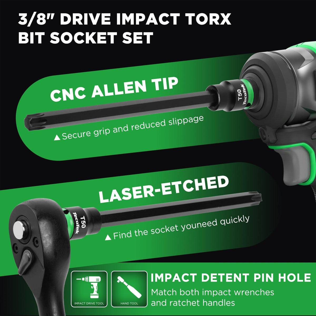TecoTek case with high-visibility markings for quick size identification