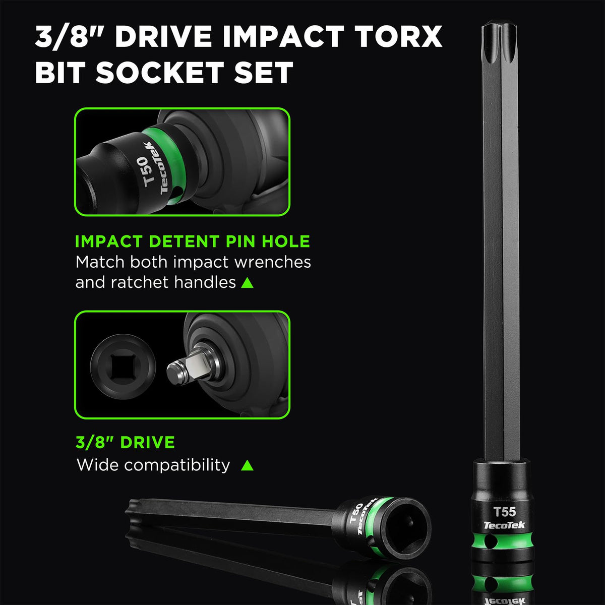 TecoTek impact-design Torx sockets withstand heavy impact forces