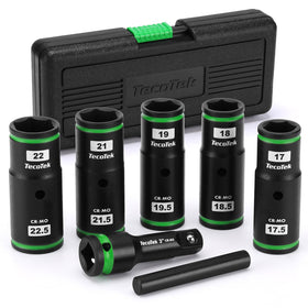 TecoTek lug-nut socket set in tray for on-site auto repairs
