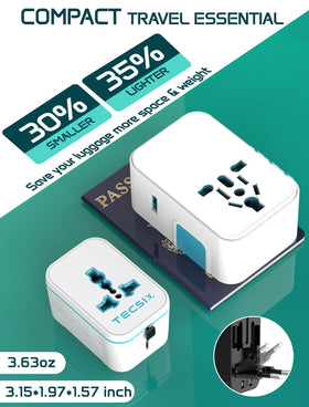 TECSIX folding sockets save space in luggage and hotel setups