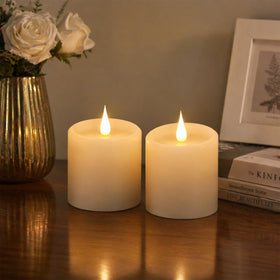 Tediselu real wax candle with 3D flame for warm home ambience