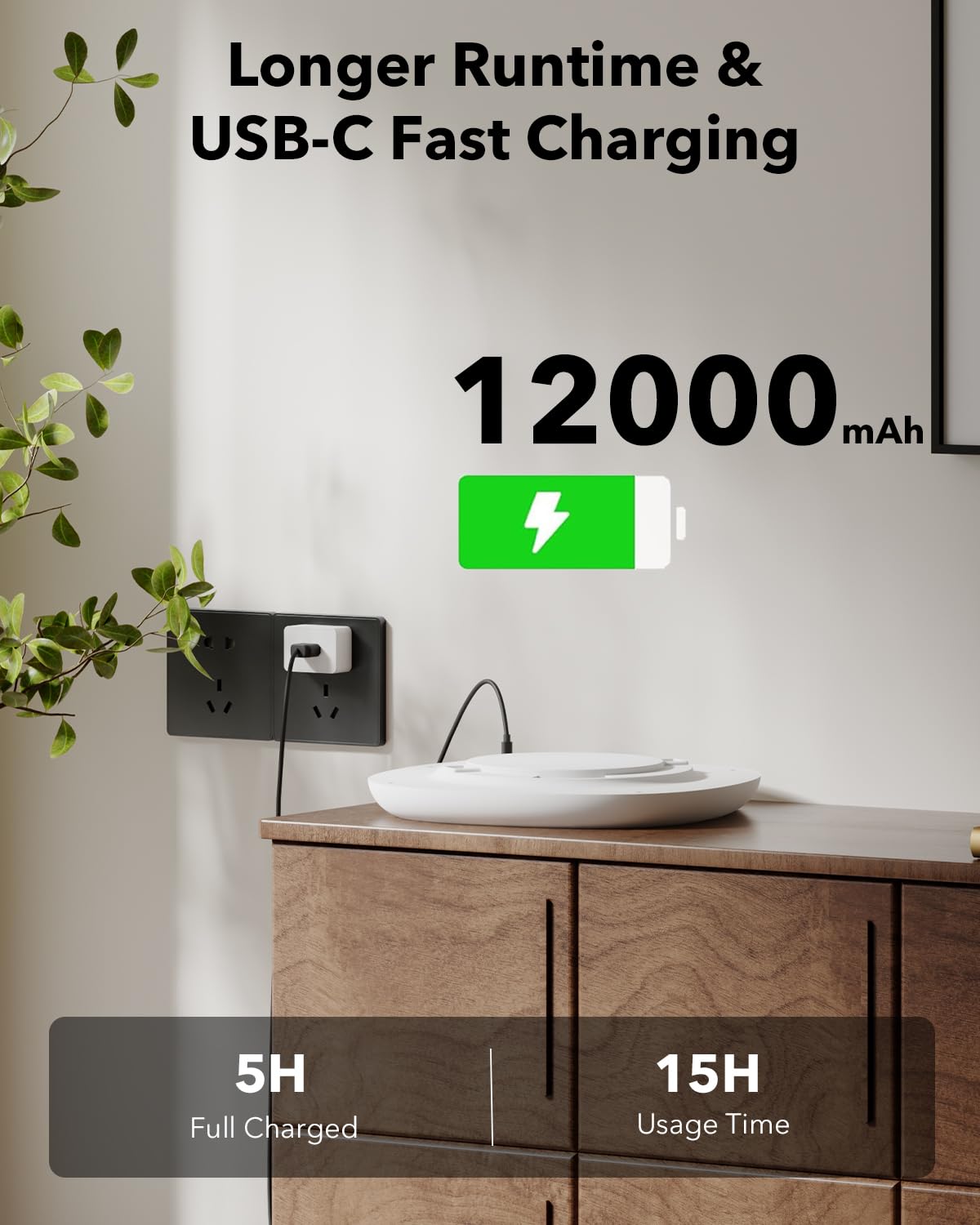 Tedmos 12000mAh battery-powered light delivering long-lasting performance.
