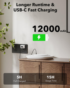 Tedmos 12000mAh battery-powered light delivering long-lasting performance.