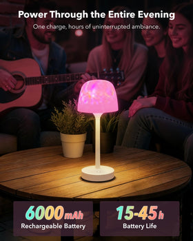 Tedmos 6000mAh battery lamp for long-lasting ambience.