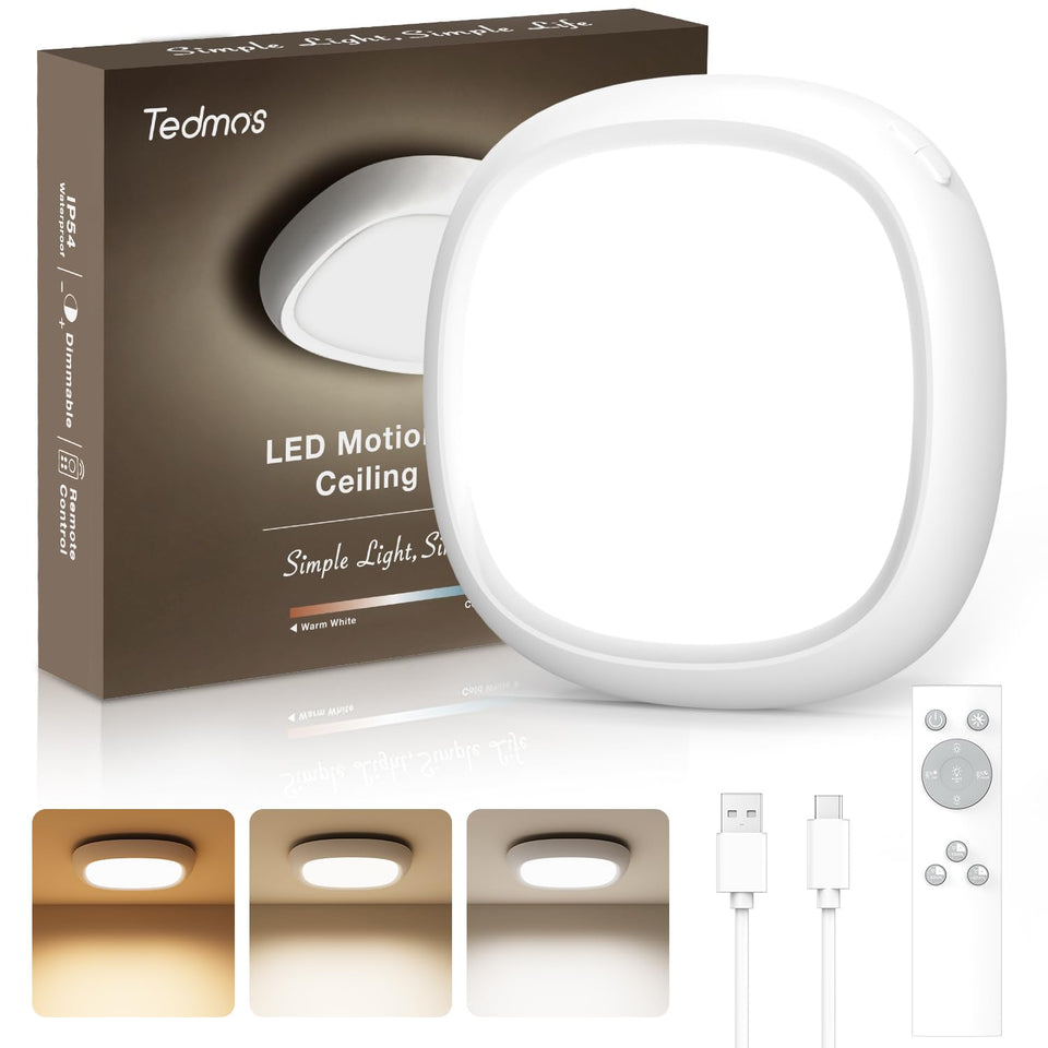 Tedmos rechargeable shower light installation in shower for bright hands-free illumination.